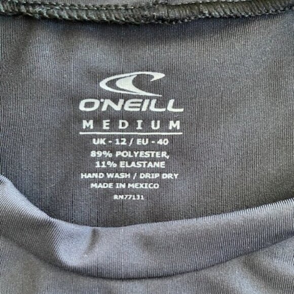 NWT O NEILL Basic Skins Short Sleeve Surf Swim Rash Guard Black Medium - Picture 7 of 10